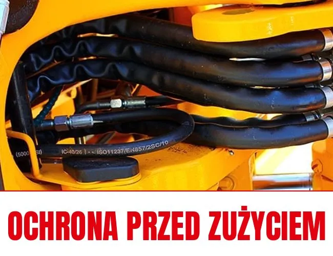 Przewody hydrauliczne maszyny budowlanej - ochrona przed zużyciem w oleju hydraulicznym