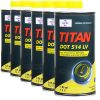 6 litrów FUCHS TITAN DOT 514 LV (DOT 4 ; DOT 5.1) - płyn hamulcowy - ZESTAW - TANIEJ, Opakowanie / zestaw: 6 litrów (6 x 1 litr) - sklep olejefuchs.pl