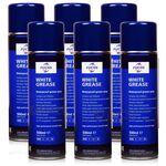 6 sztuk FUCHS WHITE GREASE SPRAY - wodoodporny biały smar - 500 ml - ZESTAW - TANIEJ, Opakowanie / zestaw: 500 ml SPRAY x 6 - sklep olejefuchs.pl