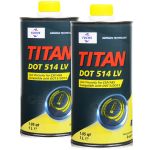 2 litry FUCHS TITAN DOT 514 LV (DOT 4 ; DOT 5.1) - płyn hamulcowy - ZESTAW - TANIEJ, Opakowanie / zestaw: 2 litry (2 x 1 litr) - sklep olejefuchs.pl