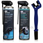 ZESTAW DO KONSERWACJI ŁAŃCUCHA CHAIN LUBE +  BRAKE CLEANER + SZCZOTKA, Opakowanie / zestaw: 500 ml SPRAY x 2 + SZCZOTKA - sklep olejefuchs.pl