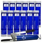 12 sztuk FUCHS MEISSELPASTE 400 g - smar do młotów udarowych - smar + SMAROWNICA - ZESTAW, Opakowanie / zestaw: 400 g x 12 + smarownica - sklep olejefuchs.pl