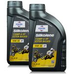 2 litry FUCHS SILKOLENE COMP 4 10W40 XP - syntetyczny olej silnikowy (4T) do motocykli - ZESTAW - TANIEJ, Opakowanie / zestaw: 2 litry (2 x 1 litr), Lepkość SAE: 10W40 - sklep olejefuchs.pl