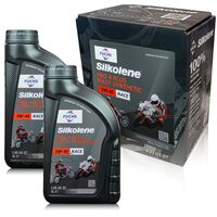 6 litrów FUCHS SILKOLENE PRO 4 PLUS 5W40 RACE - syntetyczny (fully synthetic) olej silnikowy (4T) do motocykli wyczynowych - ZESTAW - TANIEJ, Opakowanie / zestaw: 6 litrów (4 litry + 2 x 1 litr) - sklep olejefuchs.pl