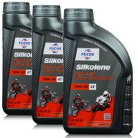 3 litry FUCHS SILKOLENE PRO 4 10W50 XP - syntetyczny (fully synthetic) olej silnikowy (4T) do motocykli - ZESTAW - TANIEJ, Opakowanie / zestaw: 3 litry (3 x 1 litr) - sklep olejefuchs.pl