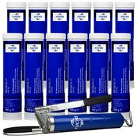 12 sztuk FUCHS RENOLIT UNI 42 400 g - smar litowy z EP2 + SMAROWNICA - ZESTAW, Klasa konsystencji NLGI: NLGI 2, Opakowanie / zestaw: 400 g x 12 + smarownica - sklep olejefuchs.pl