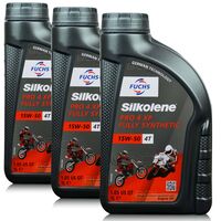 3 litry FUCHS SILKOLENE PRO 4 15W50 XP - syntetyczny (fully synthetic) olej silnikowy (4T) do motocykli - ZESTAW - TANIEJ, Opakowanie / zestaw: 3 litry (3 x 1 litr), Lepkość SAE: 15W50 - sklep olejefuchs.pl