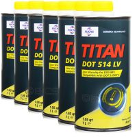 6 litrów FUCHS TITAN DOT 514 LV (DOT 4 ; DOT 5.1) - płyn hamulcowy - ZESTAW - TANIEJ, Opakowanie / zestaw: 6 litrów (6 x 1 litr) - sklep olejefuchs.pl