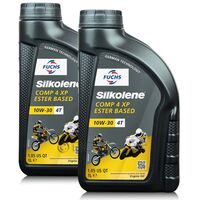 2 litry FUCHS SILKOLENE COMP 4 10W30 XP - syntetyczny olej silnikowy (4T) do motocykli - ZESTAW - TANIEJ, Opakowanie / zestaw: 2 litry (2 x 1 litr), Lepkość SAE: 10W30 - sklep olejefuchs.pl