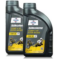 2 litry FUCHS SILKOLENE COMP 4 15W50 XP - syntetyczny olej silnikowy (4T) do motocykli - ZESTAW - TANIEJ, Opakowanie / zestaw: 2 litry (2 x 1 litr), Lepkość SAE: 15W50 - sklep olejefuchs.pl