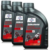 3 litry FUCHS SILKOLENE PRO 4 10W60 XP - syntetyczny (fully synthetic) olej silnikowy (4T) do motocykli - ZESTAW - TANIEJ, Opakowanie / zestaw: 3 litry (3 x 1 litr), Lepkość SAE: 10W60 - sklep olejefuchs.pl