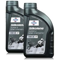 2 litry FUCHS SILKOLENE SUPER 4 10W40 - półsyntetyczny olej silnikowy (4T) do motocykli - ZESTAW - TANIEJ, Opakowanie / zestaw: 2 litry (2 x 1 litr) - sklep olejefuchs.pl