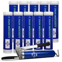 10 sztuk FUCHS AGRIFARM HITEC 2 - smar litowy - 400 g - smar + SMAROWNICA - ZESTAW, Opakowanie / zestaw: 400 g x 10 + smarownica - sklep olejefuchs.pl