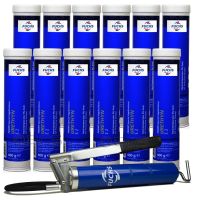 12 sztuk FUCHS URETHYN E 2 400 g - smar + SMAROWNICA - ZESTAW, Opakowanie / zestaw: 400 g x 12 + smarownica - sklep olejefuchs.pl