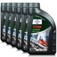 6 litrów FUCHS TITAN GARDEN HCT 150 - olej do smarowania łańcuchów pił łańcuchowych - ZESTAW - TANIEJ, Opakowanie / zestaw: 6 litrów (6 x 1 litr), ISO VG: 150 - sklep olejefuchs.pl