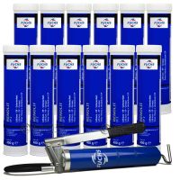 12 sztuk FUCHS RENOLIT EP 2 400 g - wielofunkcyjny smar litowy + SMAROWNICA - ZESTAW, Klasa konsystencji NLGI: NLGI 2, Opakowanie / zestaw: 400 g x 12 + smarownica - sklep olejefuchs.pl