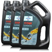 15 litrów FUCHS TITAN SUPERSYN 5W50 - olej silnikowy - ZESTAW - TANIEJ, Opakowanie / zestaw: 15 litrów (3 x 5 litrów) - sklep olejefuchs.pl