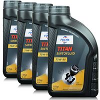 4 litry FUCHS TITAN SINTOFLUID 75W80 GL-4 - olej przekładniowy - ZESTAW - TANIEJ, Opakowanie / zestaw: 4 litry (4 x 1 litr) - sklep olejefuchs.pl