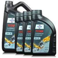 8 litrów FUCHS TITAN SUPERSYN F Eco-DT 5W30 - FORD WSS-M2C913-C, ACEA A5/B5, API SL - olej silnikowy - ZESTAW - TANIEJ, Opakowanie / zestaw: 8 litrów (5 litrów + 3 x 1 litr) - sklep olejefuchs.pl