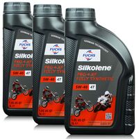 3 litry FUCHS SILKOLENE PRO 4 5W40 XP - syntetyczny (fully synthetic) olej silnikowy (4T) do motocykli - ZESTAW - TANIEJ, Opakowanie / zestaw: 3 litry (3 x 1 litr) - sklep olejefuchs.pl