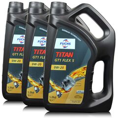 15 litrów FUCHS TITAN GT1 FLEX 5 0W20 XTL - olej silnikowy - ZESTAW - TANIEJ, Opakowanie / zestaw: 15 litrów (3 x 5 litrów) - sklep olejefuchs.pl