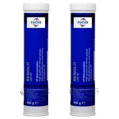 2 sztuki FUCHS RENOLIT UNI 42 - smar litowy z EP2 - 400 g - ZESTAW - TANIEJ, Klasa konsystencji NLGI: NLGI 2, Opakowanie / zestaw: 400 g x 2 - sklep olejefuchs.pl