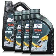 8 litrów FUCHS TITAN SUPERSYN F Eco-FE 0W30 FORD WSS-M2C950-A - olej silnikowy - ZESTAW - TANIEJ, Opakowanie / zestaw: 8 litrów (5 litrów + 3 x 1 litr) - sklep olejefuchs.pl