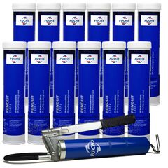 12 sztuk FUCHS RENOLIT CX-EP 2 400 g - smar + SMAROWNICA - ZESTAW, Opakowanie / zestaw: 400 g x 12 + smarownica - sklep olejefuchs.pl