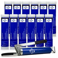 12 sztuk FUCHS RENOLIT FEP 2 400 g - smar + SMAROWNICA - ZESTAW, Klasa konsystencji NLGI: NLGI 2, Opakowanie / zestaw: 400 g x 12 + smarownica - sklep olejefuchs.pl