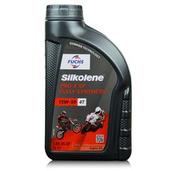 1 litr FUCHS SILKOLENE PRO 4 15W50 XP - syntetyczny (fully synthetic) olej silnikowy (4T) do motocykli, Opakowanie / zestaw: 1 litr, Lepkość SAE: 15W50 - sklep olejefuchs.pl