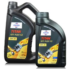 6 litrów FUCHS TITAN GT1 FLEX C2 0W30 - olej silnikowy - ZESTAW - TANIEJ, Opakowanie / zestaw: 6 litrów (5 litrów + 1 litr), Lepkość SAE: 0W30 - sklep olejefuchs.pl