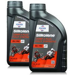 2 litry FUCHS SILKOLENE COMP 2 PLUS - syntetyczny (full synthetic) olej silnikowy (2T) do motocykli - ZESTAW - TANIEJ, Opakowanie / zestaw: 2 litry (2 x 1 litr) - sklep olejefuchs.pl