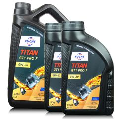 7 litrów FUCHS TITAN GT1 PRO F 0W20 - olej silnikowy - ZESTAW - TANIEJ, Opakowanie / zestaw: 7 litrów (5 litrów + 2 litry), Lepkość SAE: 0W20 - sklep olejefuchs.pl