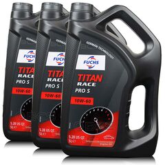 15 litrów FUCHS TITAN RACE PRO S 10W60 - syntetyczny (fully synthetic ester oil) olej silnikowy - ZESTAW - TANIEJ, Opakowanie / zestaw: 15 litrów (3 x 5 litrów), Lepkość SAE: 10W60 - sklep olejefuchs.pl