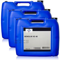 60 litrów FUCHS RENOLIN VG 46 - mineralny olej hydrauliczny i smarowy - ZESTAW - TANIEJ, Opakowanie / zestaw: 20 litrów x3, ISO VG: 46 - sklep olejefuchs.pl