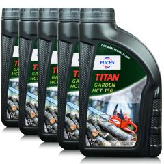 5 litrów FUCHS TITAN GARDEN HCT 150 - olej do smarowania łańcuchów pił łańcuchowych - ZESTAW - TANIEJ, Opakowanie / zestaw: 5 litrów (5 x 1 litr), ISO VG: 150 - sklep olejefuchs.pl