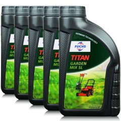 5 litrów FUCHS TITAN GARDEN MIX SL - olej do mieszanek paliwowych w kosach i pilarkach spalinowych (2T) - ZESTAW - TANIEJ, Opakowanie / zestaw: 5 litrów (5 x 1 litr) - sklep olejefuchs.pl