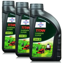 3 litry FUCHS TITAN GARDEN SUPER 10W30 - olej do narzędzi ogrodniczych z silnikami czterosuwowymi (4T) - ZESTAW - TANIEJ, Opakowanie / zestaw: 3 litry (3 x 1 litr), Lepkość SAE: 10W30 - sklep olejefuchs.pl