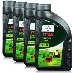 4 litry FUCHS TITAN GARDEN SUPER 10W30 - olej do narzędzi ogrodniczych z silnikami czterosuwowymi (4T) - ZESTAW - TANIEJ, Opakowanie / zestaw: 4 litry (4 x 1 litr), Lepkość SAE: 10W30 - sklep olejefuchs.pl