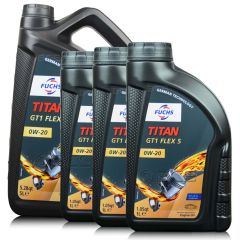 8 litrów FUCHS TITAN GT1 FLEX 5 0W20 - olej silnikowy - ZESTAW - TANIEJ, Opakowanie / zestaw: 8 litrów (5 litrów + 3 x 1 litr) - sklep olejefuchs.pl