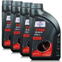 4 litry FUCHS TITAN RACE PRO S 5W40 - w pełni syntetyczny (fully synthetic ester oil) olej silnikowy - ZESTAW - TANIEJ, Opakowanie / zestaw: 4 litry (4 x 1 litr), Lepkość SAE: 5W40 - sklep olejefuchs.pl