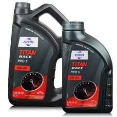 6 litrów FUCHS TITAN RACE PRO S 5W40 - w pełni syntetyczny (fully synthetic ester oil) olej silnikowy - ZESTAW - TANIEJ, Opakowanie / zestaw: 6 litrów (5 litrów + 1 litr), Lepkość SAE: 5W40 - sklep olejefuchs.pl
