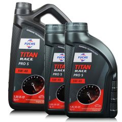 7 litrów FUCHS TITAN RACE PRO S 5W40 - w pełni syntetyczny (fully synthetic ester oil) olej silnikowy - ZESTAW - TANIEJ, Opakowanie / zestaw: 7 litrów (5 litrów + 2 litry), Lepkość SAE: 5W40 - sklep olejefuchs.pl