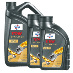 7 litrów FUCHS TITAN GT1 FLEX 34 5W30 - ACEA C4 RN0720 MB 226.51 MB 229.51 - olej silnikowy - ZESTAW - TANIEJ, Opakowanie / zestaw: 7 litrów (5 litrów + 2 litry) - sklep olejefuchs.pl