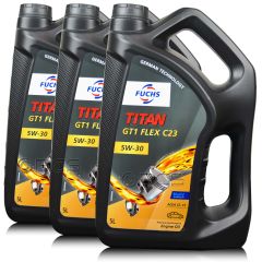 15 litrów FUCHS TITAN GT1 FLEX C23 5W30 - ACEA C2 C3, API SQ SP, MB 229.31 MB 229.51, MB 229.52, OPEL D30 G30 - olej silnikowy - ZESTAW - TANIEJ, Opakowanie / zestaw: 15 litrów (3 x 5 litrów) - sklep olejefuchs.pl