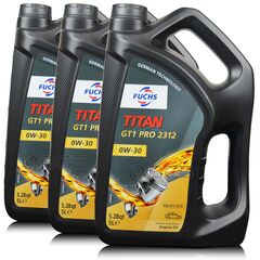 15 litrów FUCHS TITAN GT1 PRO 2312 0W30 - olej silnikowy PSA B71 2312 - ZESTAW - TANIEJ, Opakowanie / zestaw: 15 litrów (3 x 5 litrów) - sklep olejefuchs.pl