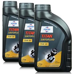 3 litry FUCHS TITAN SINTOFLUID 75W80 GL-4 - olej przekładniowy - ZESTAW - TANIEJ, Opakowanie / zestaw: 3 litry (3 x 1 litr) - sklep olejefuchs.pl