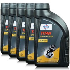5 litrów FUCHS TITAN SINTOFLUID 75W80 GL-4 - olej przekładniowy - ZESTAW - TANIEJ, Opakowanie / zestaw: 5 litrów (5 x 1 litr) - sklep olejefuchs.pl
