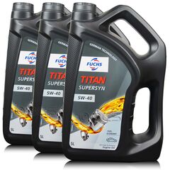 15 litrów FUCHS TITAN SUPERSYN 5W40 - olej silnikowy - ZESTAW - TANIEJ, Opakowanie / zestaw: 15 litrów (3 x 5 litrów) - sklep olejefuchs.pl
