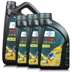 8 litrów FUCHS TITAN GT1 FLEX 3 5W40 XTL - olej silnikowy - ZESTAW - TANIEJ, Opakowanie / zestaw: 8 litrów (5 litrów + 3 x 1 litr) - sklep olejefuchs.pl